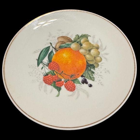 Vintage Jaeger Co. Bavaria Crown E&R Salad Plates (5) with Fruit Motif - Picture 6 of 7